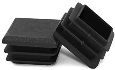 Dailygoody - 20 stuks vierkante geribbelde kunststof eindkappen - Perfecte bescherming voor meubels - Zwart - Antislip oplossing - Ideaal voor t...