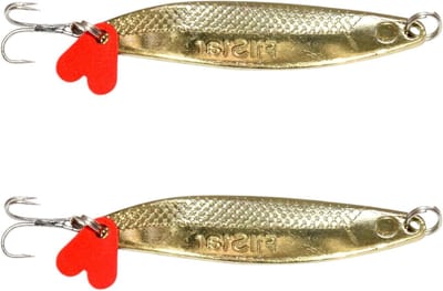 Forellepels set - Vis aas - Roofvissen vangen - Gouden driehaken - 2 stuks 7.4cm - Goud