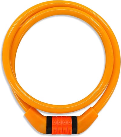 Kinder Fietsslot - Cijferslot Kinderen - Fiets Beveiligen - Vaste Cijfercombinatie - 1.5 cm dik - Oranje