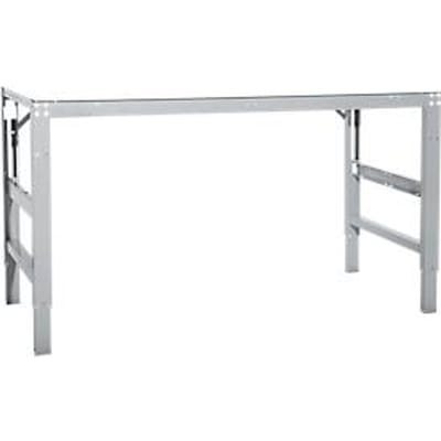 Werktafel Ergo, elektro-hydrauliek, blad melamine, 1250 x 800 mm, aluminium zilver