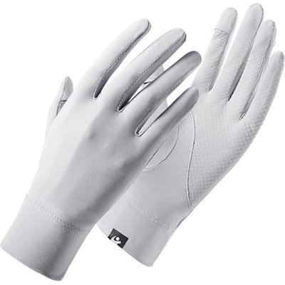Loogdeel Upf50+ Zonnebrand Ademend Moderne Stijl Rijden Hardlopen Handschoenen Koud IJszijde Fiets Dun Siliconen Anti-UV Handschoenen Dames Heren grijze kleur