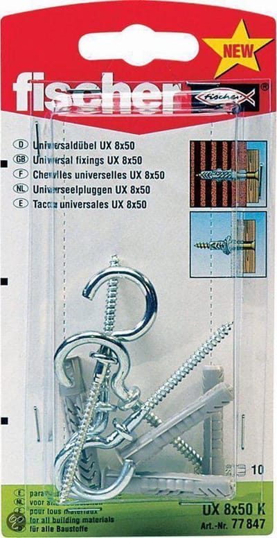 Fischer Universeelplug/Haak U x 10 x 60RHK - 2 Stuks