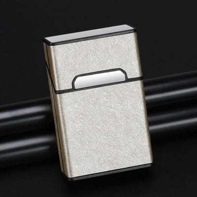 Gadgetpoint - Sigarettenhouder - Opbergbox - Sigarettendoosje - Sigaretten opberg doos - Plastic Metaal Kunststof - Splinter - Goud