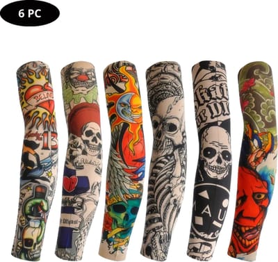 Livano Tattoo Sleeve - Voor Volwassenen - Mouw - Tatoeage - Arm Warmer - Zonbescherming - UV Beschermend - 6 Stuks