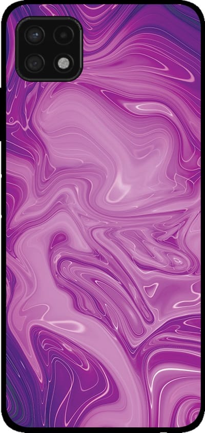 Smartphonica Telefoonhoesje voor Samsung Galaxy A22 5G met marmer opdruk - TPU backcover case marble design - Paars geschikt voor Samsung Galaxy A22 5G