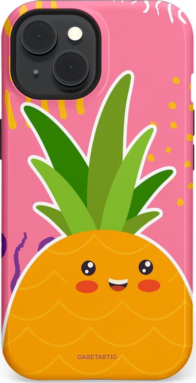 Casetastic Hoesje Geschikt voor Apple iPhone 15 Magsafe - Stijlvolle Beschermende Duo-layer Case - Zoete Ananasdroom