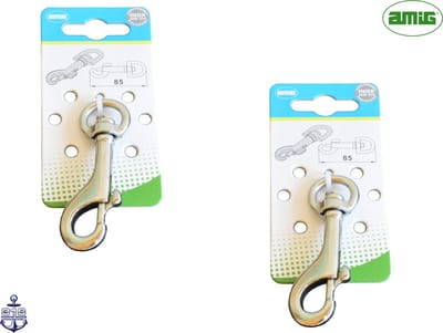 AMIG Musketonhaak 85mm – 2 stuks - RVS 316 Marine Kwaliteit – Zeewater en Zuur Bestendig