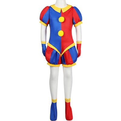 Het Verbazingwekkende Digitale Circus Pomni Cosplay Kostuum Cartoon Uniform Hoed Handschoenen Halloween Feest voor Vrouwen Volwassenen Kinderen Kostuum Cos XXL blue