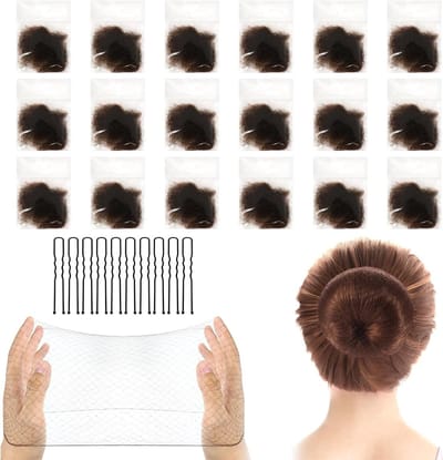 24 Stuks Onzichtbaar Haarnet met 10 Stuks Haarspelden - Elastisch Haarnet voor Buns en Haarknopen voor Vrouwen en Meisjes