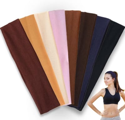 Set van 8 Stuks 5cm Brede Haarbanden voor Dames en Heren - Ideaal voor Make-up, Yoga en Sportieve Activiteiten - Ademend en Rekbaar voor Comfort tijdens Training