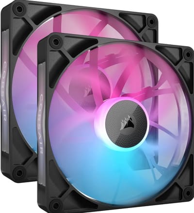 CORSAIR iCUE LINK RX140 RGB Starters Kit Black - Ventilatorhuis - 2-pack - 140mm - 95.7 CFM - 300 - 1700 RPM - 10 - 36 dBA - Zero RPM Mode - iCUE LINK System Hub - zwart