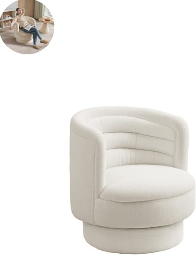 Fauteuil - Relaxzetel - Relaxstoel - Relaxfauteuil - Stoel - Met armleuning - Voor één Persoon - Crèmewit
