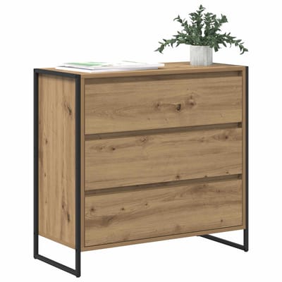 vidaXL - Dressoir - Ambachtelijk - Eiken - 79 - x - 36 - x - 75.5 - cm - Bewerkt - hout