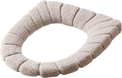 TuseRxln Schattige Pompoen WC-Zitkussen - Dikke Pluche Voering Winter Toilethoes – Warme en Comfortabele Dekselhoes met Universele Pasvorm-Beige