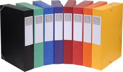 Exacompta 10x Cartobox Archiefdoos Rug 60mm - A4 (vlak geleverd) - Geassorteerd - 16000H