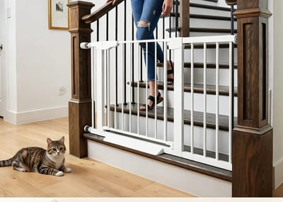 Het zelfsluitende huisdierluik van LearnLogic is 103 cm hoog en 83-90 cm breed en heeft een push-to-install ontwerp waardoor het eenvoudig te installeren is zonder boren of gereedschap Wit