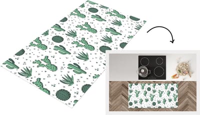 Keukenloper - Loper keuken - Patronen - Cactus - Planten - Vetplant - 120x60 cm - Keukenloper vinyl