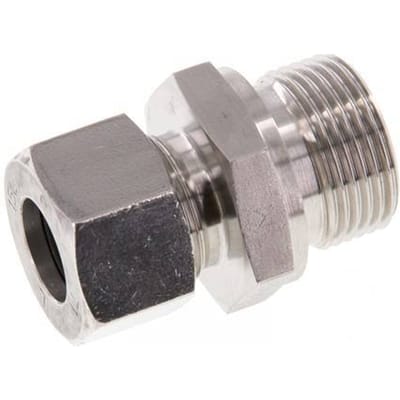 G 3/4'' Buitendraad x 15L RVS Rechte Snijring Koppeling 315 Bar DIN 2353 - FL2S-MC-ST-034G-15-L