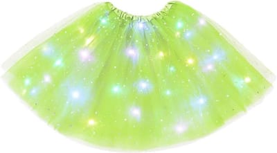 Tule Tutu Rok voor Dames met LED Verlichting, Sequins en Sterren, Perfect voor Ballet, Feest en Halloween Kostuum