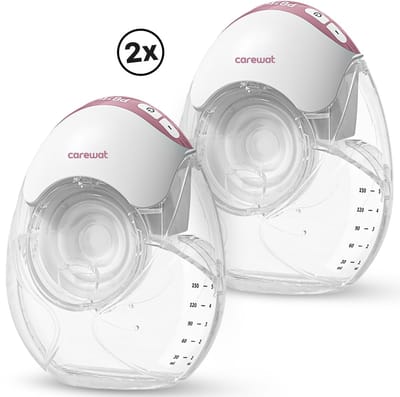 Carewat® Flow Max Borstkolf – Dubbele Elektrische Borstkolf – Handsfree & Draadloos borstkolven – BPA-vrij – Fluisterstil – Snelladen via USB-C – 12 Niveaus – Tire Lait - Breast Pump