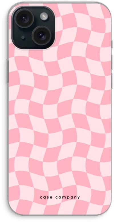Case Company® - Hoesje geschikt voor iPhone 15 Plus hoesje - Grid Roos - Soft Cover Telefoonhoesje - Bescherming aan alle Kanten en Schermrand