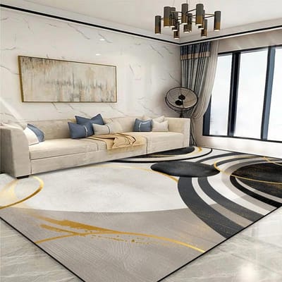 Modern Gouden Geometrisch Tapijt voor Woonkamer Grote Oppervlakte Decoratie Huiskleden voor Slaapkamer Zacht Antislip 200x300 Lounge Bankmat 160*200cm