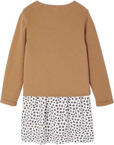 Vertbaudet Set - 2 delig - jurk - cardigan - bloemen - katoen