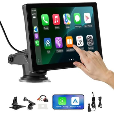 VEVOR Draadloze Autoradio (228,6 mm) HD Radio met Touchscreen, Compatibel met Apple CarPlay & Android Auto, CarPlay Scherm met Achteruitrijcamera Spraakbediening Mirror Link Bluetooth GPS Navigatie