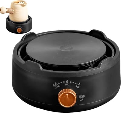 Kleine kookplaat - Draagbare warmer - Eten bereiden - Traploos regelbaar - 15 x 7 cm - Zwart