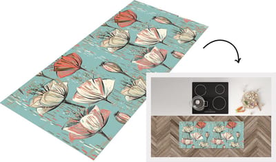 Keukenloper - Loper keuken - Vintage - Bloem - Flora - 120x50 cm - Keukenloper vinyl