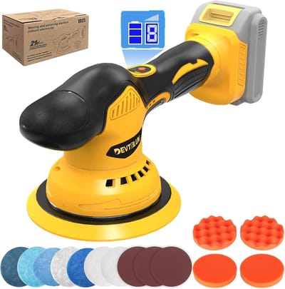 Accu polijstmachine - Willekeurige polijstmachine - Auto polijsten - Borstelloze motor - 6 inch - Zwart