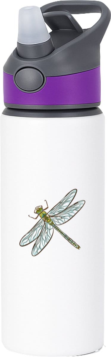 Hacebo® - Libelle waterfles met rietje paars - Insecten - Dieren liefhebbers - Dieren - dierendag - water fles - 650ML