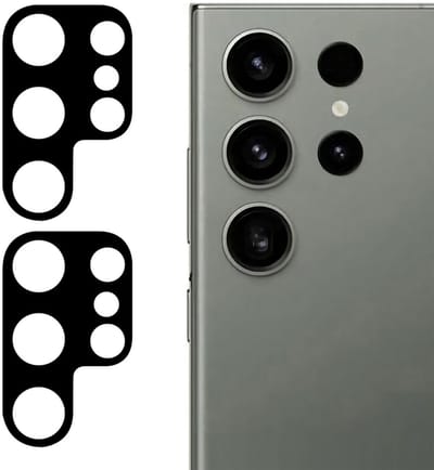 Camera lens Protector 2x Geschikt voor: Samsung Galaxy S25 Ultra - screen protector - glas - bescherm je camera - beschermglas - Zwart