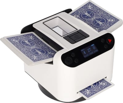 Kaartenschudder en delen - Kaartenschudmachine - Robot kaarten schudder voor speelkaarten - Schud machine - Automatisch schud machine voor kaarten - Kaartdealer voor 1 tot 8 personen - Wit
