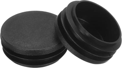 QUARKZMAN 8 stuks ronde kunststof gatstoppers, 1 3/4 inch (45 mm) zwarte inzetstukken voor buisaansluitingen voor stoelpoot, glijders, meubelbescherming, metalen poten, ronde buizen
