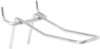 5 stuks - 10cm - Dubbele Gaatjeswand / Perfowand Blisterhaak met draadbrug / Pegboardhaak - Metaal - type: PH25-10D