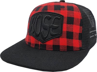Lauren Rose - 3D Rose Buffalo Plaid Patroon - Trucker Hat - One Size - Zwart / Rood - Houthakkers Pet