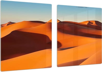 Glazen Keukenbord - Snijplank Kookplaat Cover - Keukenwerk - Slagvast Gehard Glas - 80 x 52 cm - Desert