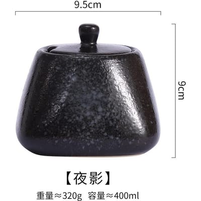Pot d'assaisonnement en céramique, boîte d'assaisonnement pour la cuisine, ensemble de pots d'assaisonnement pour la maison, pot à poivre, combinaison de sel monosodique black