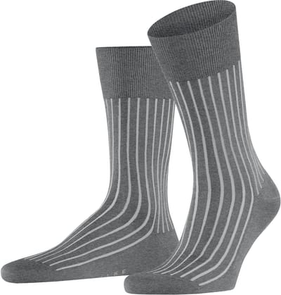 FALKE Shadow gedessineerd katoen sokken heren grijs - maat 39-40