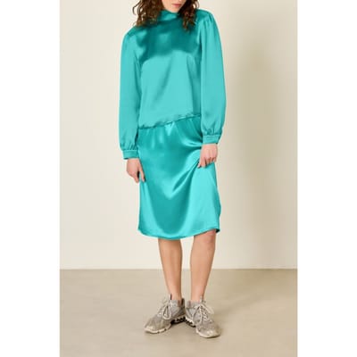 American Vintage Wodbay Skirt Riviera Maat: XS | Midi Rokken Outlet | Dames | Blauw
