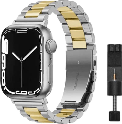 RVS Watch Bandje Geschikt Voor Apple Watch - 38-40-41mm - Zilvergoud