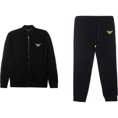 Emporio Armani Herfst/Winter 24 Logo Letterprint Rits Casual Sportpak Uniseks pak Zwart 112115-4F571-00020 L black