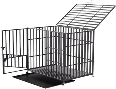 Hondenbench - 95CM - Hondenhok - Metaal - Kennel - Op wielen
