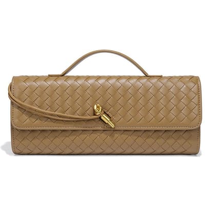 Handgeweven Tas, Modieuze Single-shoulder Traditionele Baguettetas, Orgel Diner Tas, Handgedragen Crossbody Dames Tas brown