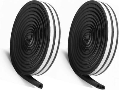 Universele Zwarte Zelfklevende Weerstrips voor Deuren en Ramen – 12m – Ø 6-9mm - D-type | Waterdichte en Windbestendige Tochtstrips Voor Weer- en Geluidsisolatie | Schuimafdichtingsband | Afdichtingsband | Tochtband | Tochtwering | Tochtstrip