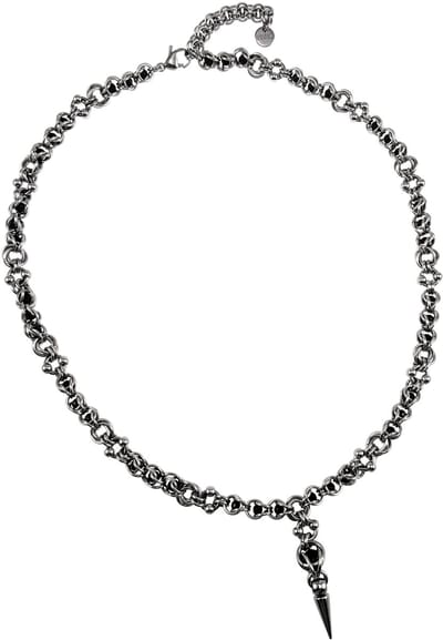 RVS Schakelsketting met Zwarte Onyxsteen Erin, Ketting Unisex, Ontwerp van esde2 - Verstelbaar 55 - 60cm