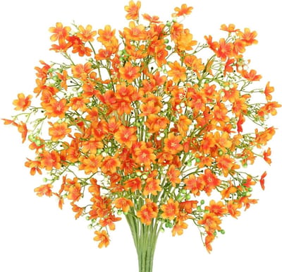 SnelShoppen - MEIVINES Kunstbloemen Oranje, 8 Bundels Zijde Bloemen met Lange Steel, 67 cm, Kunstbalkonplanten voor Buiten, Tuin en Balkon Decoratie,