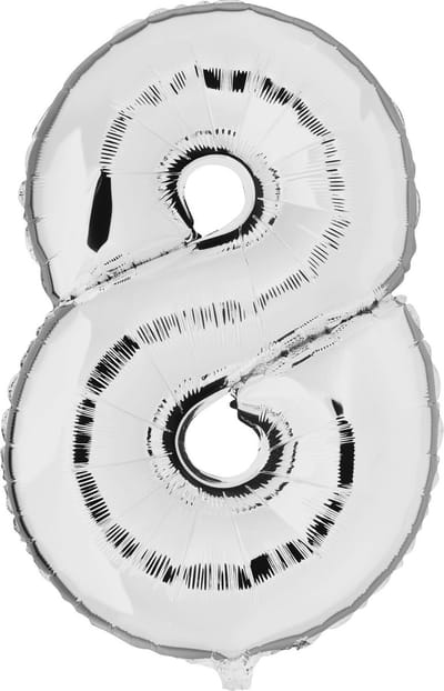 Haza Original Folieballon Cijfer "8" 92 Cm Zilver