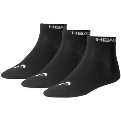HEAD unisex 3P quartersokken collar logo zwart